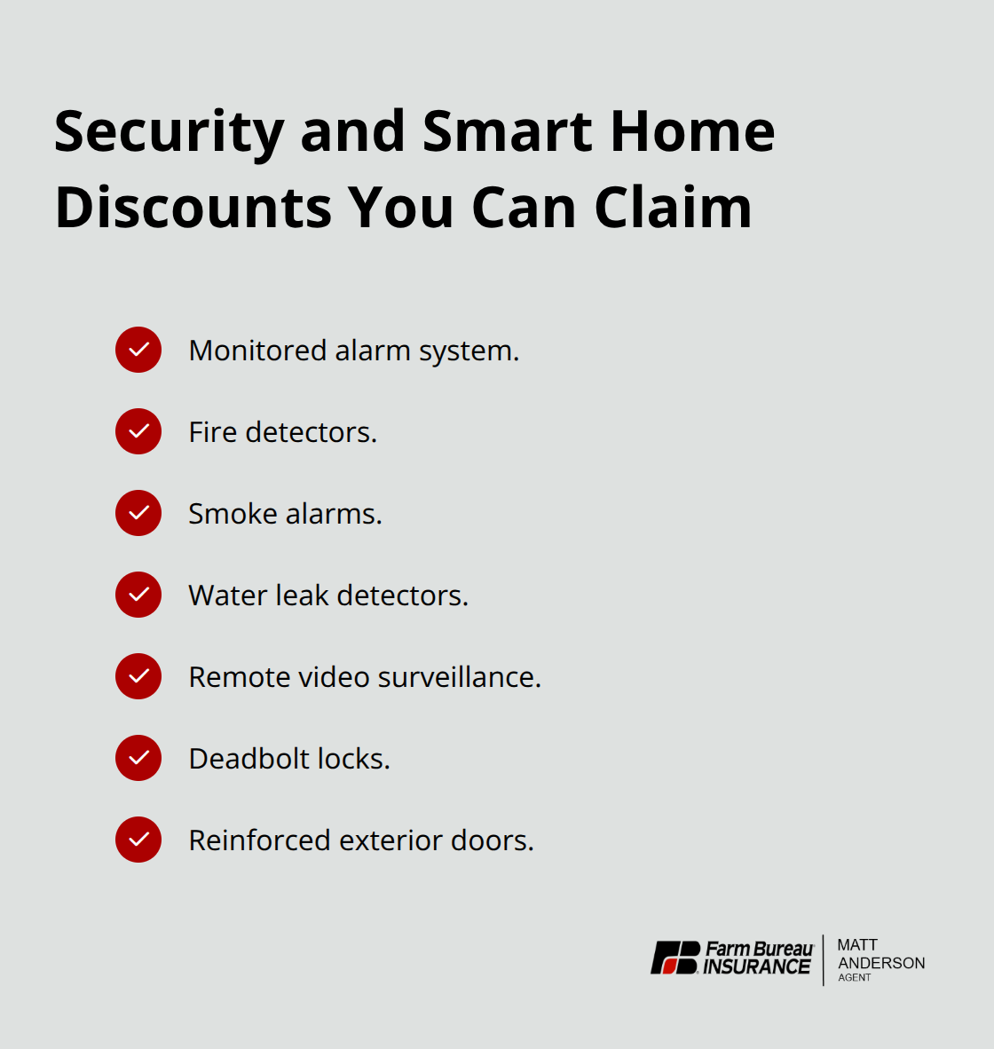 List of security and smart home devices that commonly qualify for Idaho home insurance discounts